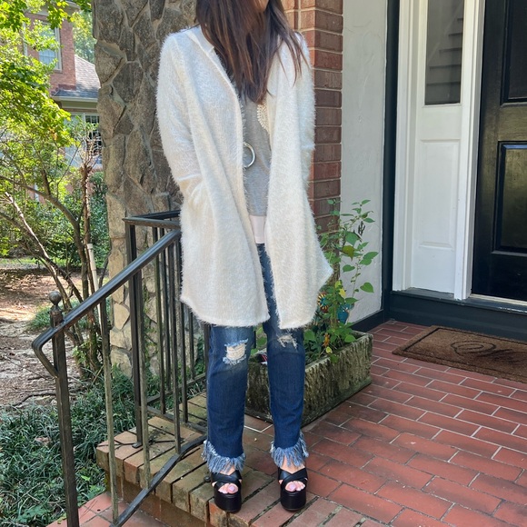 23 Boho Hooded Soft Furry Open Cardigan with pockets - Picture 5 of 5